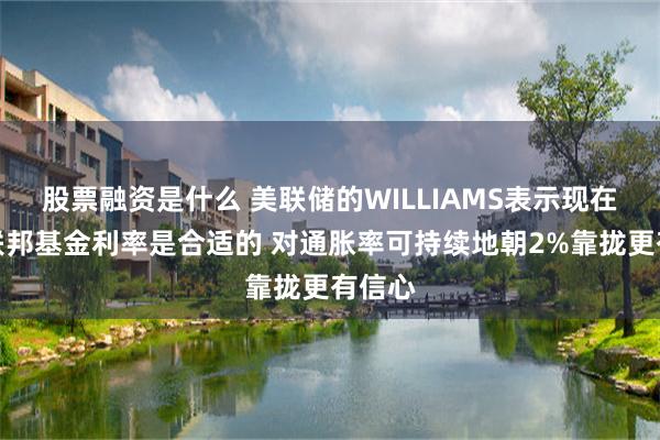 股票融资是什么 美联储的WILLIAMS表示现在下调联邦基金利率是合适的 对通胀率可持续地朝2%靠拢更有信心