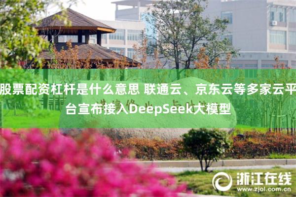 股票配资杠杆是什么意思 联通云、京东云等多家云平台宣布接入DeepSeek大模型